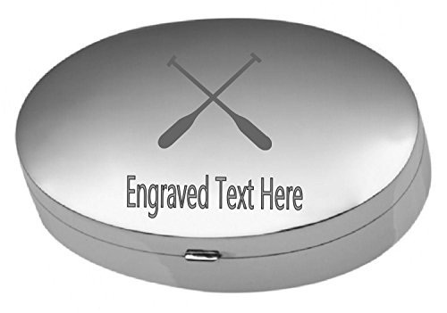 Sterling silver pill box crew voile avirons gravé argent
