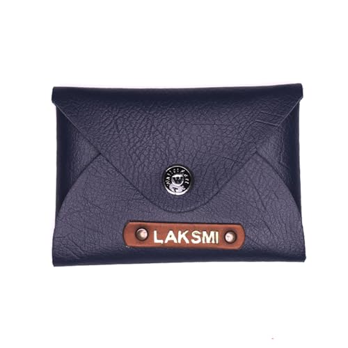 WALLETKART Genuine Leather Card Holder | Customized Gift for Boyfriend Friend Husband Father & Son (Blue)