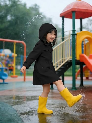 Image of SANGTREE Girl's Waterproof Trench Coat Hooded Lightweight Windbreaker Rain Jackets
