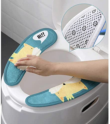Samnuerly Toilettensitzbezug Haushalt Toilettensitzkissen für den Haushalt Plüsch Vier Jahreszeiten Wasserdicht Paste Typ 34,5 × 10,5 × 8 cm (Farbe :) – Bild 4