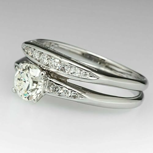 Exquisite Bridal Sets 2Pcs Rings for Women Bright Cubic Zirconia Wedding Jewelry3