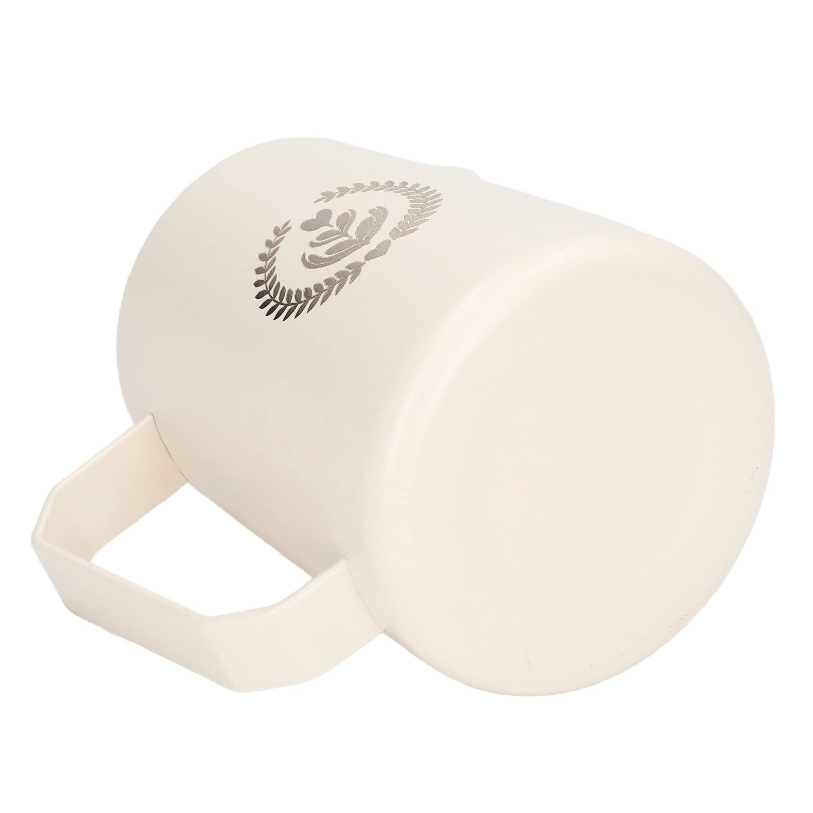 EMUKOEP Diseño de Colada Elegante 450ml de la Jarra de Espuma de Leche de Acero Inoxidable 304 para Bebidas de café (Blanca)