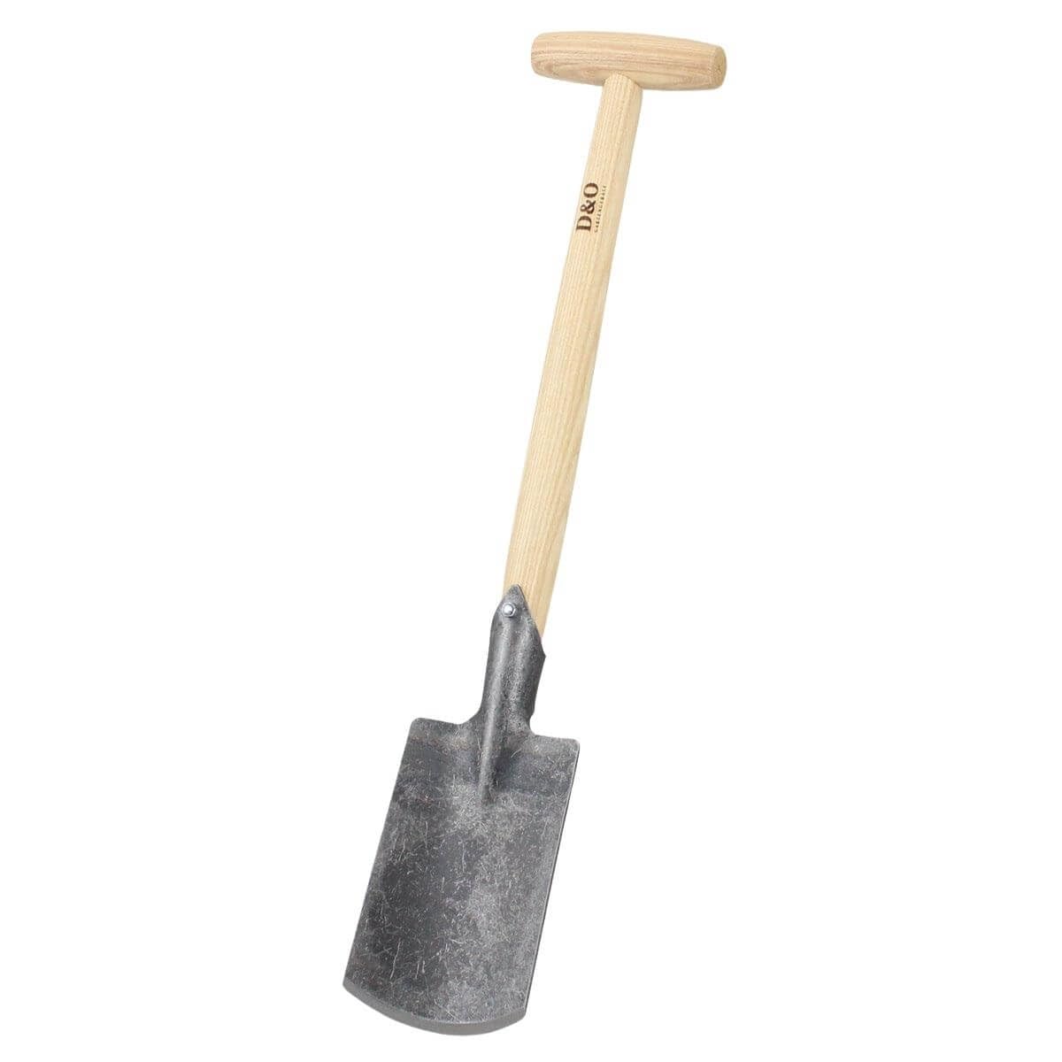 D&O - Handspaten mit T-Stiel aus Borstahl - 58 cm Schaufel für Garten & | Geschmiedete Gartenschaufel mit Blatt aus Borstahl, ergonomischer Eschenholz-Griff, angeschliffene Kante zum Graben