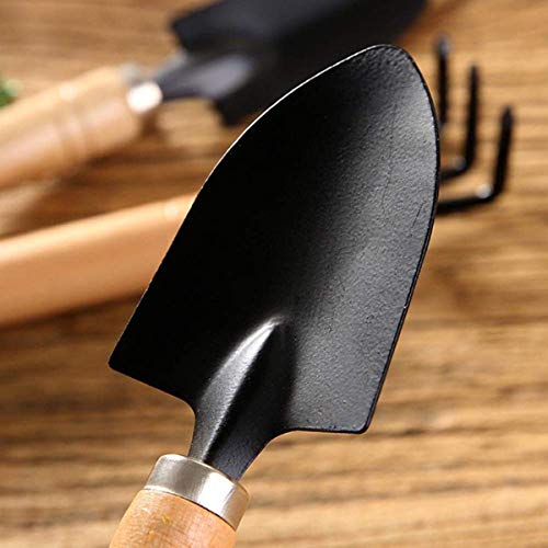 AKSHARAHANT Small Mini Gardening Tools with Grip 3pcs Set with Wooden Handle
