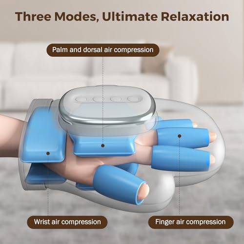 Image of VARIPOWDER Hand Massager with Heat and Compression, Heated Hand Massager for Arthritis and Carpal Tunnel Relief, Wrist and Finger Massager Soothes Hand Fatigue, Idea Gift for Women Men