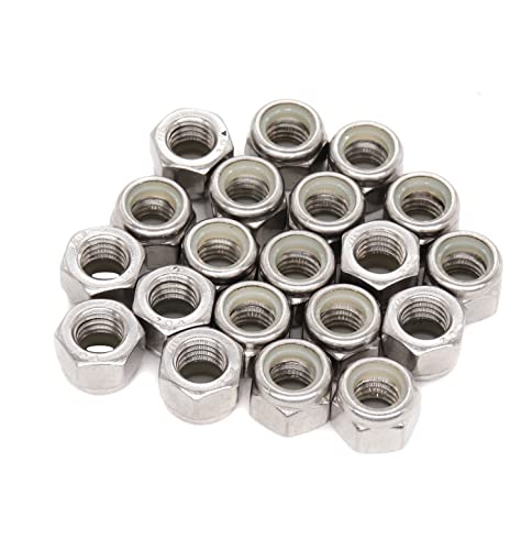 Image of 20pcs 5 /16-24 Nylon Inserts Self Locking Nuts Nylock Nuts Stainless Steel 304 Plain Finish