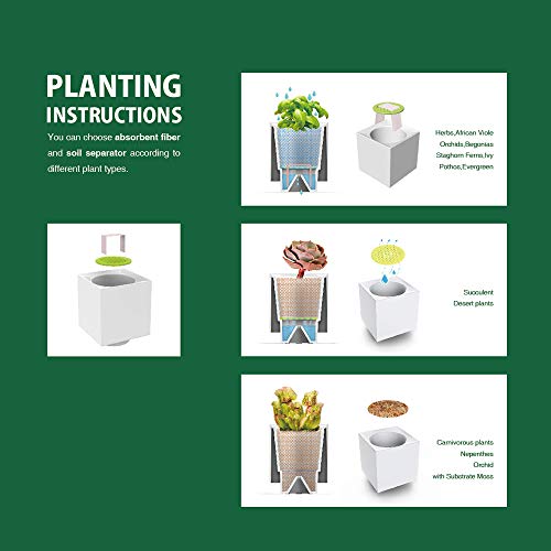 Legrow Smart Garden Indoor Planter Starter Kit - 3 Patented Design Plant Pots,1 Water Holding Base Tray - (Plants Not Included) #TOP2