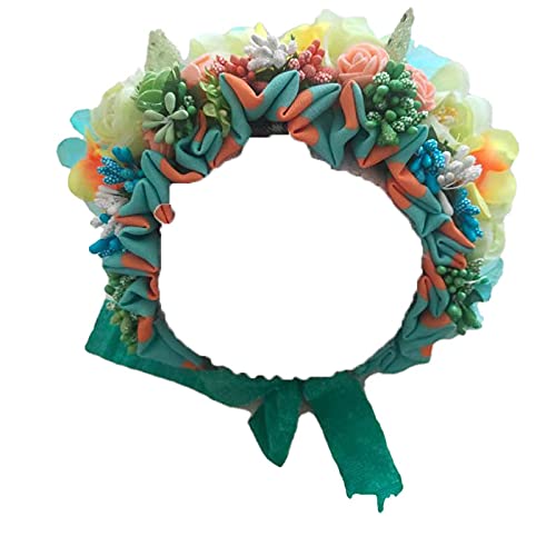 Newborn Baby Headbands Vintage 3D Floral Bonnet Hat for Infant Full Moon Photography Props Hairband Accessories