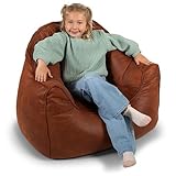 Big Joe Hug Bean Bag Chair, Tan, Vegan Suede, Kids and Teens, 3 feet