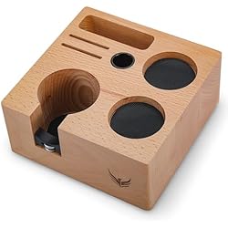 KNODOS 58mm Espresso Tamping Station Compact Portafilter Stand and Coffee Accessories Organizer for Espresso Machines with Tamper Holder, Distributor Slot, and Multi-Accessory Storage