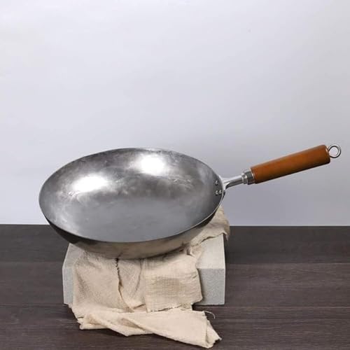 Wok tradicional de hierro fundido 32 cm sin recubrimiento miniatura 2