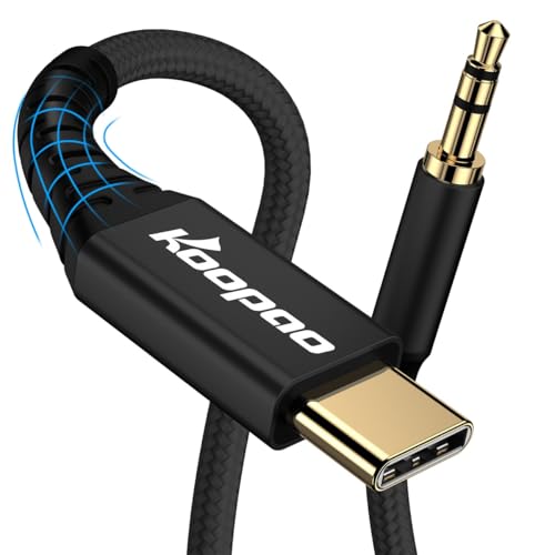 Câble USB C vers jack audio 3.5mm KOOPAO, noir, 3.3pi