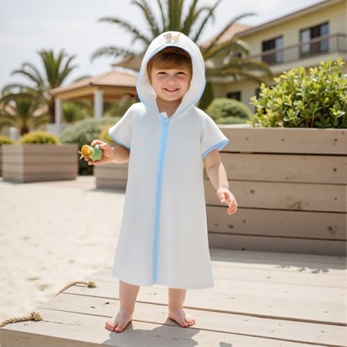 Toddler Boy Girl Terry Cloth Swim Cover Up Duck/Golf Print Beach Coverup Hoodie Kids Bathing Suit Kimono Cover Ups3