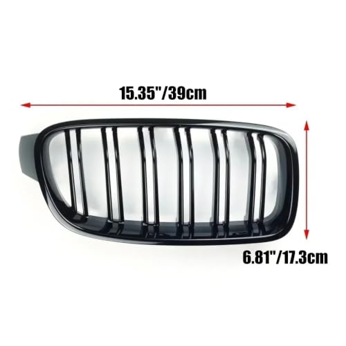 Parrillas riñón negras brillantes para Serie 3 F31 F35 F80 2012-2019 de parachoques delantero 4