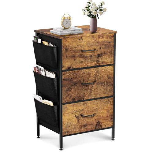 Consejos para Comprar Cajoneras de Plastico para Ropa más recomendados. 50 FURRIFIC Cómoda Gran Capacidad de 3 Cajones,70 * 40 * 29cm,Cajonera para Recamara,Ropa,Hogar Y Oficina,Organizador Cajonera de Estructura Metal con Cajones de Tela,Marrón
