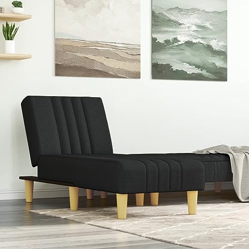 Vetnasa Sofá diván de Tela Negro Mobiliario, Sillas, Divanes Negro 13,25 KG