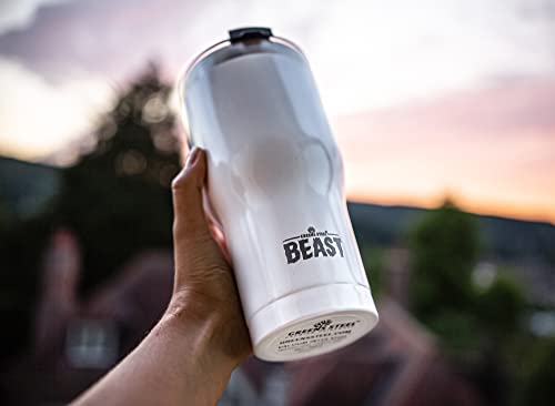Image of Beast 30 oz White Tumbler Stainless Steel Insulated Coffee Cup with Lid, 2 Straws, Brush & Gift Box by Greens Steel (30 oz, Arctic White)
