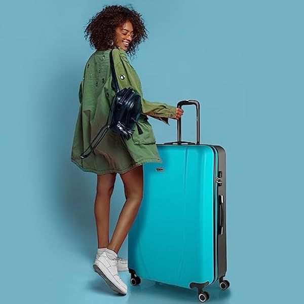 ITACA - Valigia Grande Rigida Viaggio Rigide. Trolley Grande con 4 RuoteDoppie Girevoli. Materiale ABS Valigia Rigida Grande Resistente e Leggero TSA 71180