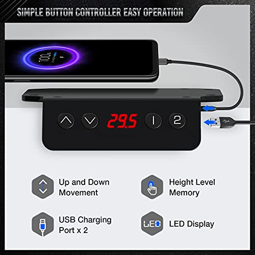 Rolanstar Standing Desk Dual Motor With Usb Charging Ports, 55" Adjustable Height Desk With Drawer And Monitor Shelf, Electric Standing Desk With 2 Headphone Hooks, Rustic Brown #TOP5