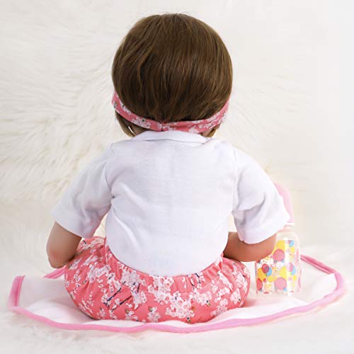 Enadoll Reborn Baby Doll Realistic Silicone Vinyl Baby 24 Inch Weighted Soft Body Lifelike Doll Gift Set For Ages 3+(Butterfly Hair Band) #TOP5