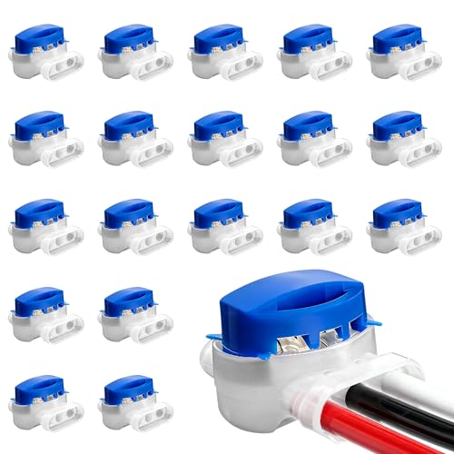 Zeeorymn 20 Pcs Connecteurs de Câble Robot Tondeuse,Connecteur Electrique Etanche Remplis des Résine pour Étendre ou Réparer cable peripherique robot tondeuse, Automower,jardin,Dénudage Inutile