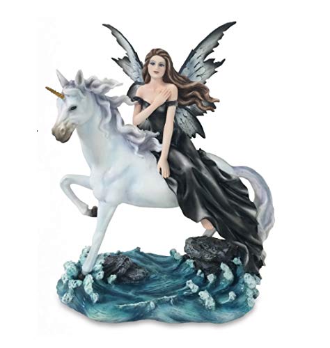 Les Alpes Orig. Hada Marjal con Unicornio, colección Fairy Land, Altura 29 cm - Figura Pintada a Mano - 042 615