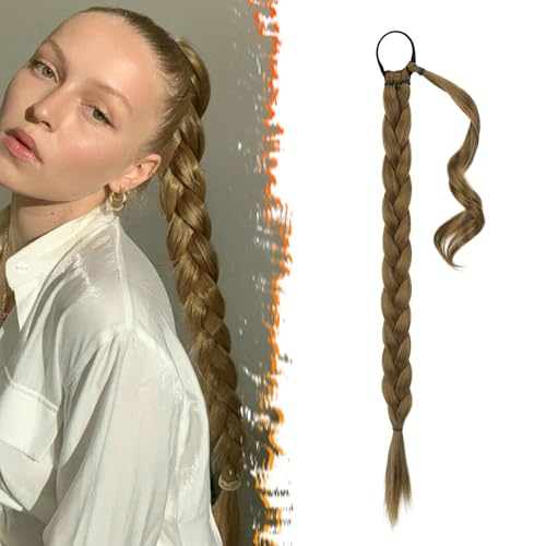 BARSDAR 26 Inch Long Braided Ponytail Extension with Hair Tie