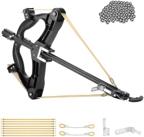 SERfawnCH Steel Ball Compound Bow Set for Adults, 40-Round Continuous Shooting, Right-Handed Ball Bearing Hunting Bow with Mechanical Sight & Pulley System