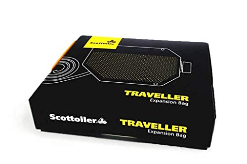 Scottoiler Essentials - Micro-vSystem - Automatischer Motorrad-Kettenöler mit Traveller Reichweitenverlängerer und 125ml biologisch abbaubares Grünes Scottoil Nachfüllpackung - Langstrecken-Kit BUNDLE