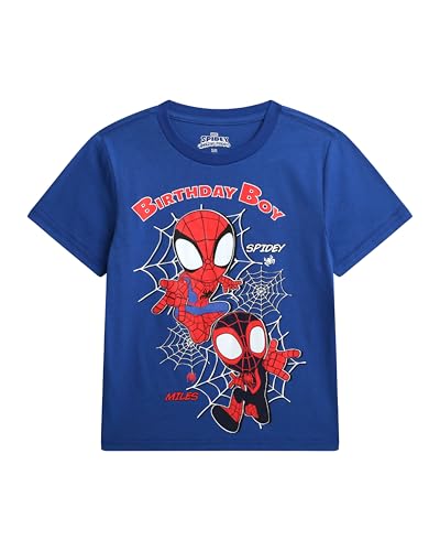 Marvel Boys Birthday Shirt Spiderman Hulk Graphic Tees Birthday Shirt Size 7 Spiderman Royal Blue