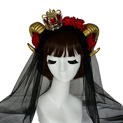 Serre-tête Halloween corne de bœuf léger et confortable pour coiffure cosplay