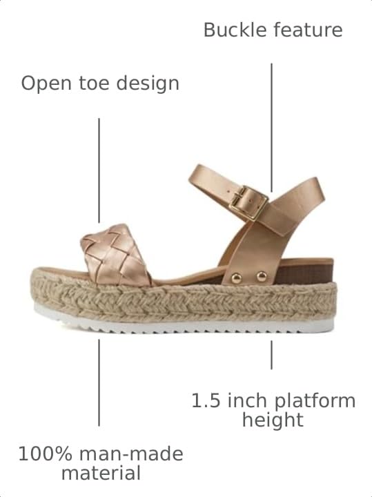 Image of Soda CLIP ~ Women Open Toe Ankle Strap Platform Espadrille Sandal | Casual Sandals