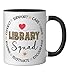 Leopard Library Squad Appreciation Week back to school Ceramic Mug, Black/White