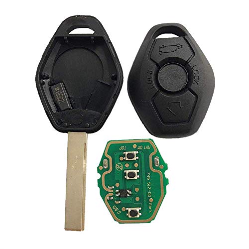 Dudely New Uncut Chip Chip 7931AS 315MHz 433MHz Keyless Entry Remote Control Car Key Replacement for BMW LX8 FZV Z4 X 3 X5 E46 Series 3 5 6 7 Z3(Include Electronic,Battery and Chip)