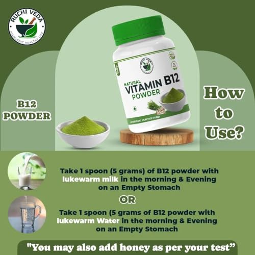 Image of Vitamin B12 Powder - Increase B12, Boost Immunity, Digestion, and Energy Naturally with Plant-Based Powder (100gm)