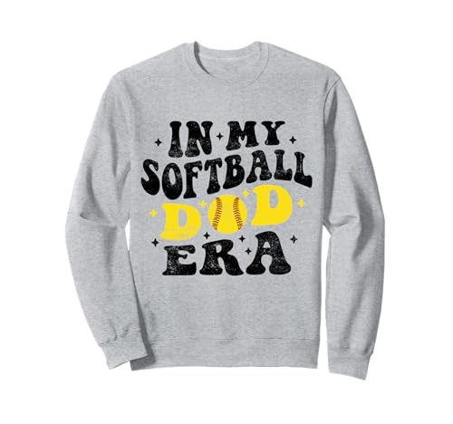 In My Softball Dad Era Funny Softball Dad Groovy Día del Padre Sudadera