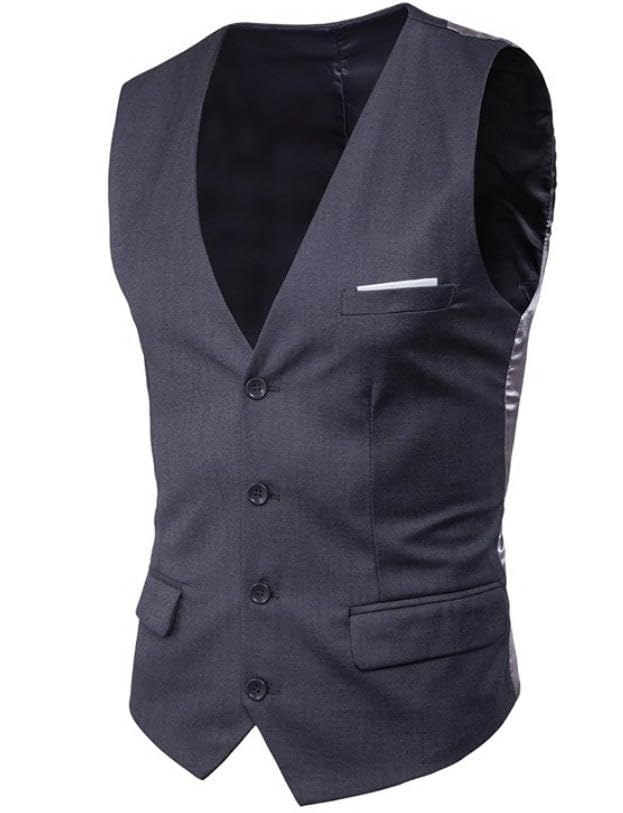 Chaleco de estilo coreano ajustado caballero para trajes de vestir modernos 7