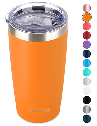 SUNWILL 20oz Tumbler with Lid, Stainless Steel Vacuum Insulated Double Wall Travel Tumbler
