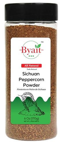 Byait Sichuan Peppercorn Powder 6 Oz, Fine Ground Szechuan Pepper for Numbing and Tingling Taste, Premium Quality for Cooking, Seasoning, and Flavoring