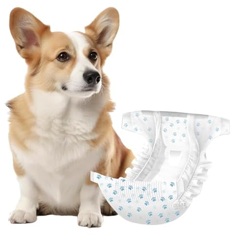 IMMCUTE Dog Diapers Female | 30 Count | Breathable & Adjustable Disposable Dog Diapers | Super Absorbent Puppy Diapers | Doggie Diapers for Female Dogs in Heat, Excitable Urination, Incontinence Cover