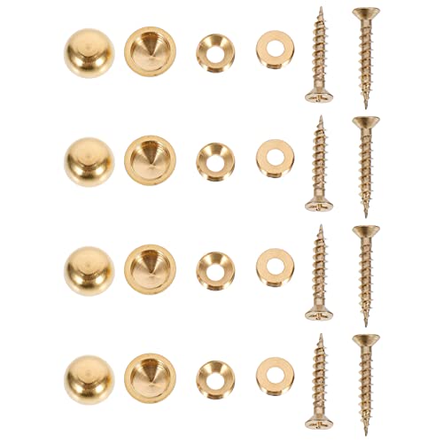 POPETPOP 8pcs Copper Mirror Nails for Flat Advertising Decorative Screws Caps Heavy-Duty Self-Drilling Fasteners for Furniture and Wall Art Decor Polished Finish miniatura 1