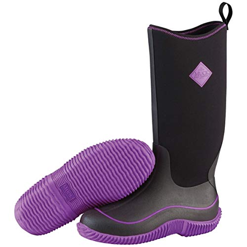 Muck Boots Hale Multi-Season Women's Rubber Boot, Black/Purple, 11 M US