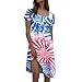 USA Dress Festival Graphic Dressy Casual Independence Day Lounge Fashion Maternity 4th of July Outfits for Women Plus Size Vestidos De Verano para Mujer 2025 Deep Red