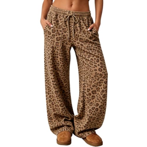 SdGgsgv Leopard Pants Women Baggy Camouflage Cute Animal Print Pants - image 2