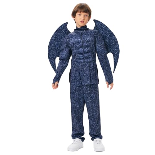 Joyincoser Costume de dragon amusant pour enfant et adolescent avec ailes de dragon - Pour cosplay, mascarade, Halloween, fête, carnaval (120 cm)