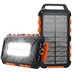 Cargador Solar 26800 mAh Power Bank Solar, Bateria...: 【Gran capacidad y carga rápida】batería de polímero de litio de 26800 mAh con función de carga rápida PD de 15 W.Power bank solar Ideal para smartphones, tabletas y otros dispositivos USB. Una carga es suficiente para varios días y puede cargar su dis...