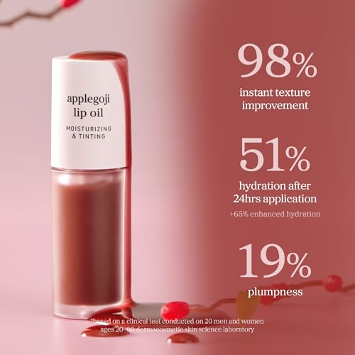 Image of NOONI Korean Lip Oil - Applegoji | Long-Lasting, Moisturizing, Plumping, Revitalizing for Dry Lips, Waterproof, No Peel Off, Korean Tint, Hydrating Lip Stain, Nourishing Crystal Clear, 0.12 FL Oz