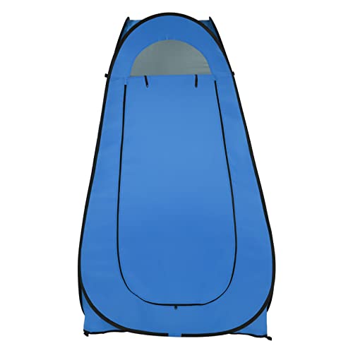 Carpa de ducha portátil Pop Up, tienda de campaña para exterior instantánea para ducha, vestidor y refugio contra lluvia para camping y playa, ligera y resistente, plegable, con bolsa de transporte, azul miniatura 2