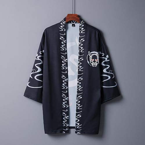Image of Women's and Men Cardigan Jackets Lightweight Japanese Kimono Long Sleeves Open Front Coat