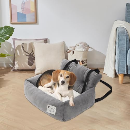 Hunde Autositz Für Kleine/Mittlere Hunde Wasserdichter Und Waschbarer Hunde Autositz Hundesitz Auto Rückbank Hundebett Auto Hundekorb Ansteckbare Leine Für Autositz Hund